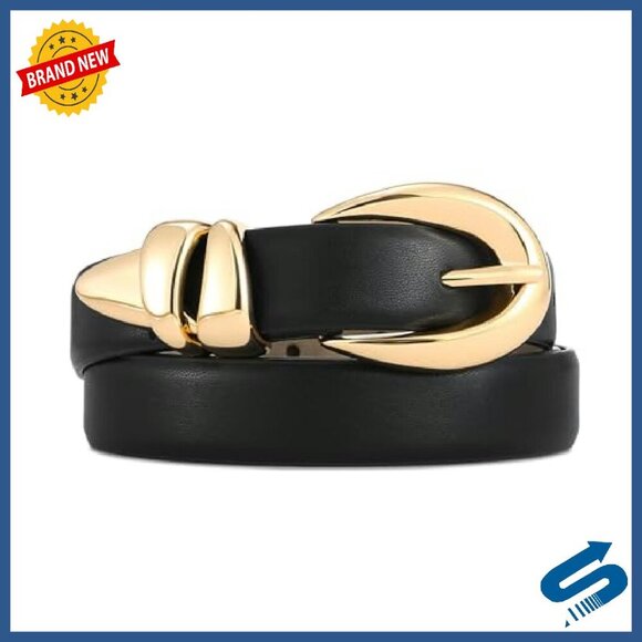 Women\'s Leather Belt Gold Buckle Versatile Dressy Casual Accessory main image 7